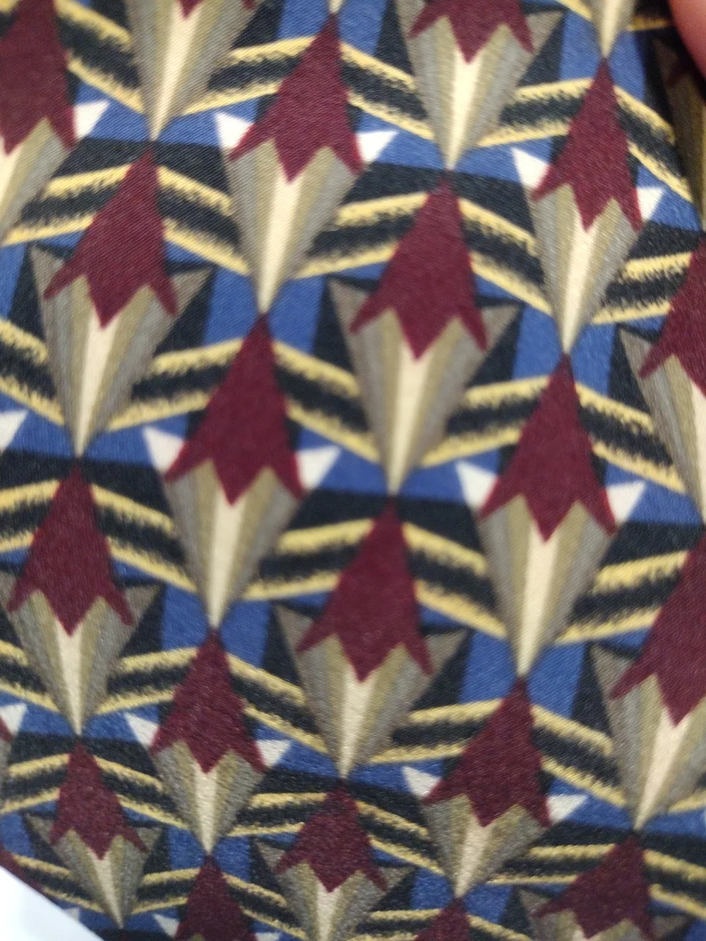 Jhane Barnes Geometric Pattern Silk Tie